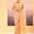 Gold beige embroidered tissue saree set