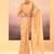Gold beige embroidered tissue saree set