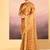Golden embroidered tissue saree set