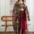 Maroon geometric print cotton ethnic kurta set with dupatta
