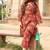 Maroon floral print cotton ethnic kurta set with dupatta