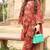 Maroon floral print cotton ethnic kurta set with dupatta