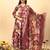 Maroon floral print pure cotton ethnic kurta set with dupatta