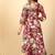 Maroon floral print pure cotton ethnic kurta set with dupatta