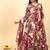 Maroon floral print pure cotton ethnic kurta set with dupatta