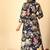 Blue floral print pure cotton ethnic kurta set with dupatta