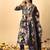 Blue floral print pure cotton ethnic kurta set with dupatta