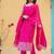 Pink bandhej silk ethnic kurta set with dupatta