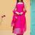 Pink bandhej silk ethnic kurta set with dupatta