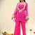 Pink bandhej pure georgette casual kurta set for women