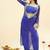 Blue bandhej pure georgette casual kurta set for women