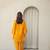 Yellow floral print crepe co-ord set for women
