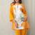 Yellow floral print crepe co-ord set for women