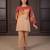 Beige floral print linen co-ord set for women