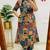 Multicolor geometric print cotton casual kurta set for women