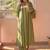 Green stripes print pure cotton casual kurta set for women