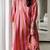 Pink stripes print pure cotton casual kurta set for women