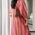 Pink stripes print pure cotton casual kurta set for women