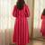 Red stripes print pure cotton casual kurta set for women