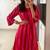 Red stripes print pure cotton casual kurta set for women