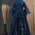 Blue floral printed chanderi cotton anarkali style lehenga set with printed dupatta for women