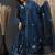 Blue floral printed chanderi cotton anarkali style lehenga set with printed dupatta for women