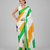 White printed satin saree with blouse