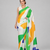 White printed satin saree with blouse