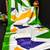 White printed satin saree with blouse
