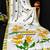 White printed satin saree with blouse