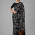 Black printed satin saree with blouse
