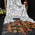 White printed satin saree with blouse