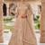 Elegant Floral Patterned Net Lehenga Set in Beige with Embellished Blouse and Dupatta with light gold colour.