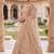 Elegant Floral Patterned Net Lehenga Set in Beige with Embellished Blouse and Dupatta with light gold colour.