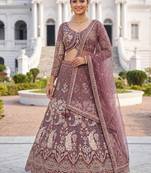 Exquisite Dusty perpal Embroidered Lehenga Choli Set for Wedding & Festive Wear