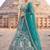 Sea Green Floral Embroidered Lehenga Set with Net Dupatta - Traditional Ethnic Bridal Wear