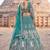 Sea Green Floral Embroidered Lehenga Set with Net Dupatta - Traditional Ethnic Bridal Wear
