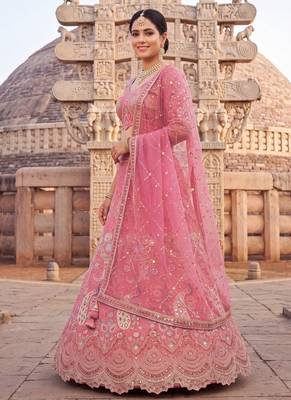 Pink Embroidered Lehenga Choli 2