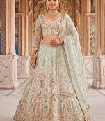 Pastel Mint Green Embroidered Lehenga Choli