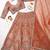 Designer Rust Orange Embroidered Lehenga Choli with Heavy Thread Work and Sequins for Wedding and Festive Wear