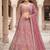 Dusty Rose Designer Lehenga Choli with Intricate Embroidery and Matching Dupatta – Elegant Ethnic Bridal/Wedding Wear