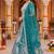 Elegant Teal Blue Embroidered Lehenga Choli with Peacock Motif and Matching Dupatta