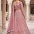 Dusty Rose Designer Lehenga Choli with Intricate Embroidery and Matching Dupatta – Elegant Ethnic Bridal/Wedding Wear