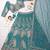 Elegant Teal Blue Embroidered Lehenga Choli with Peacock Motif and Matching Dupatta