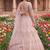 Designer Embroidered Pastel Pink Lehenga Choli Set with Peacock Motif and Net Dupatta for Wedding and Festive Wear