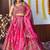 Rani pink zari sequins embroiderey floral printed organza Stitched lehenga choli