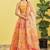 Yellow and orange organza multicolor printed Stitched lehenga choli