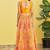 Yellow and orange organza multicolor printed Stitched lehenga choli