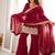 Maroon color crunchy silk embroidered top bel bottom PANT dupatta full stitched.