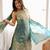 Sky blue color silk blend embroidered top sharara dupatta set full stitched